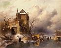 Leickert_Charles_Skaters_On_A_Frozen_Lake_By_The_Ruins_Of_A_Castle